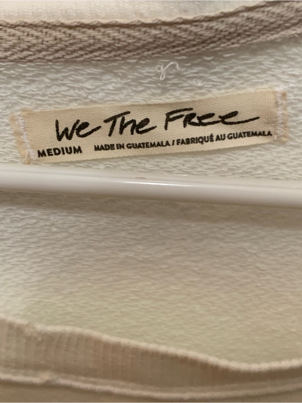 We The Free Cream Sweatshirt with Distressed Blue '18' Graphic Size Medium - Picture 2 of 2